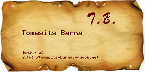 Tomasits Barna névjegykártya